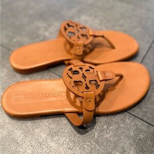 Tory Burch Miller Sandals - Cognac Leather - Size 7.5
